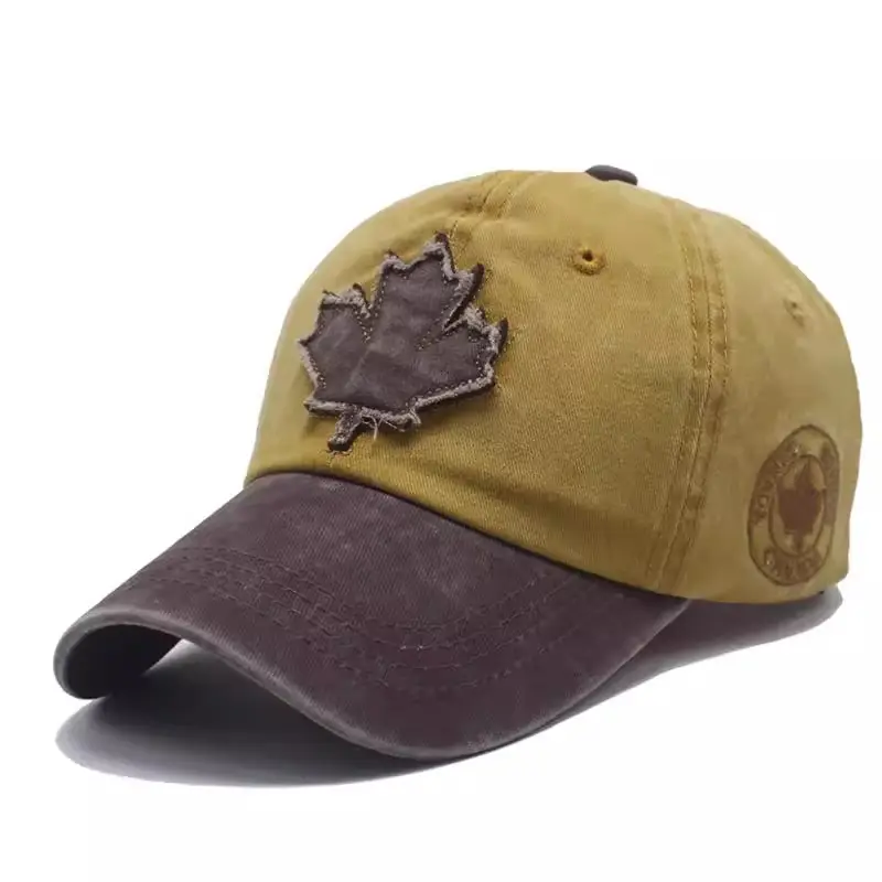 Canadian Patch Baseball Cap for Men Women Washable Distressed - Image 2