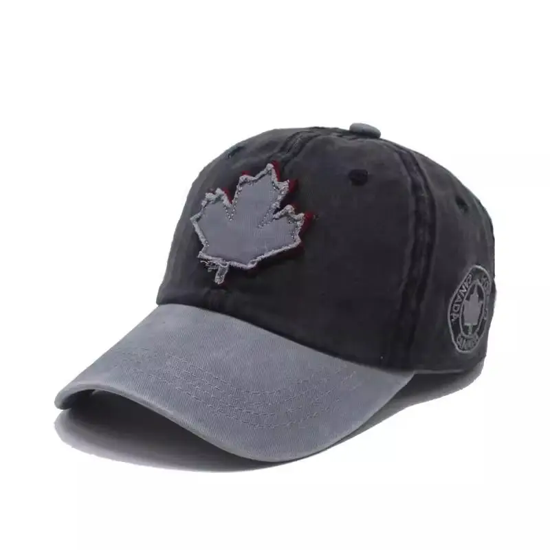Canadian Patch Baseball Cap for Men Women Washable Distressed - Image 3