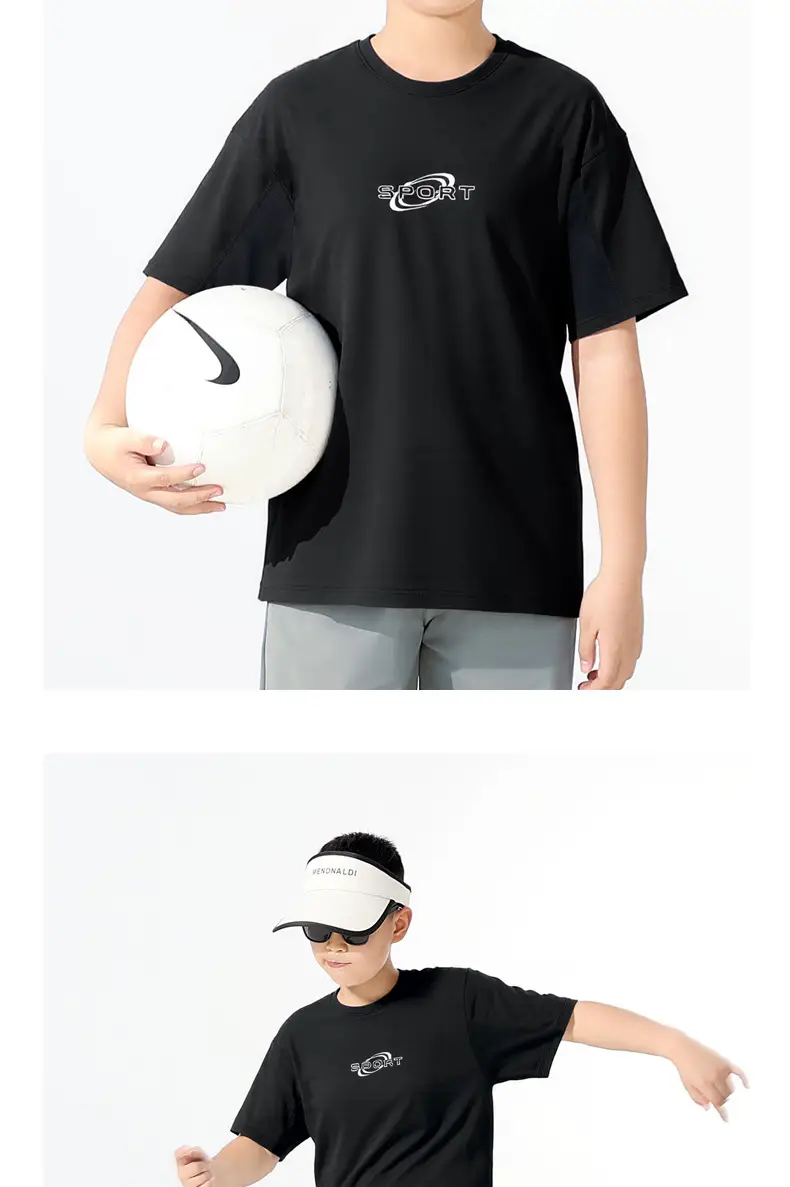 Children's White Graphic T-Shirt with Cap & Shorts Set — feature 12
