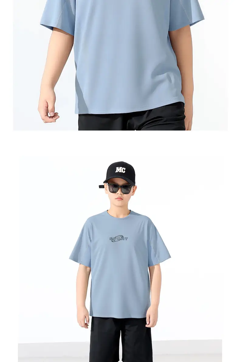 Children's White Graphic T-Shirt with Cap & Shorts Set — feature 14