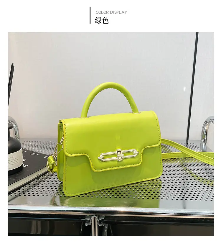 Pink PU Shoulder Bag with Lock Closure for Women — feature 17