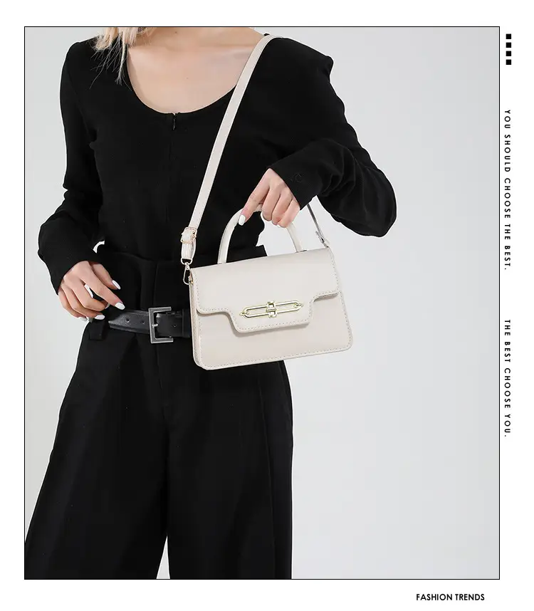 Pink PU Shoulder Bag with Lock Closure for Women — feature 2
