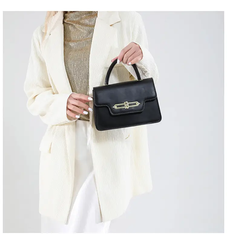 Pink PU Shoulder Bag with Lock Closure for Women — feature 20