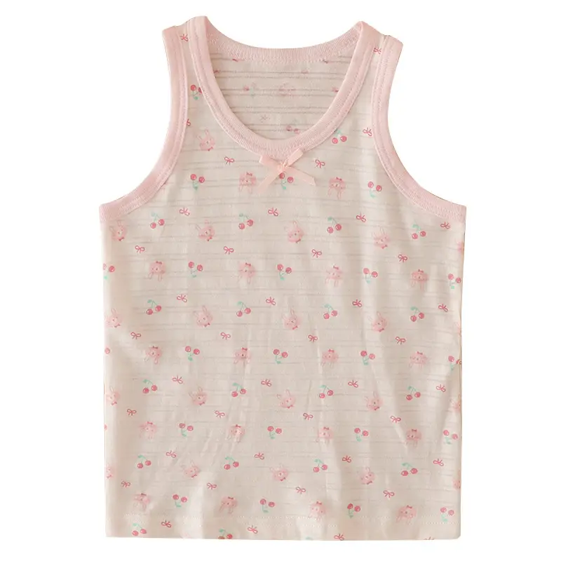 Children's Sleeveless T-Shirt Pure Cotton Summer Girls Boys - Image 16