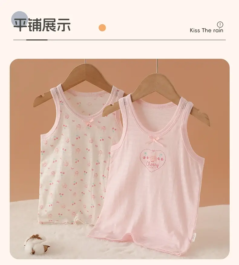 Children's Sleeveless T-Shirt Pure Cotton Summer Girls Boys — feature 12