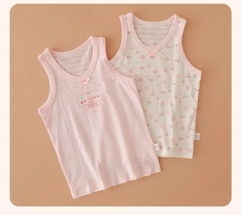 Children's Sleeveless T-Shirt Pure Cotton Summer Girls Boys — feature 13