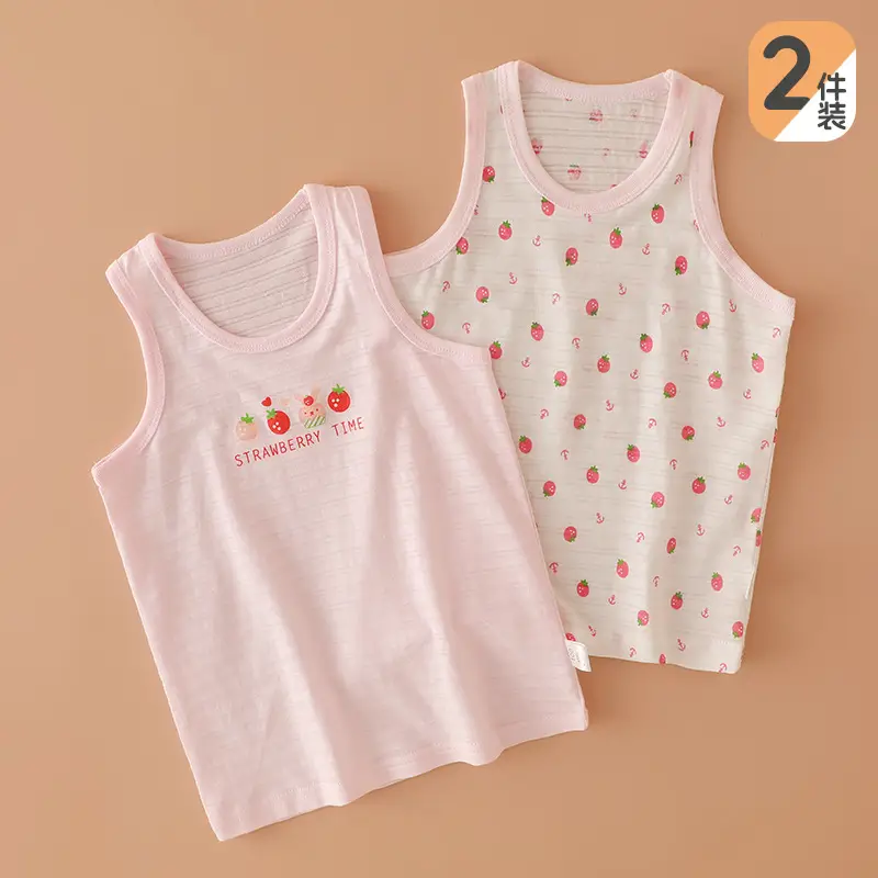 Children's Sleeveless T-Shirt Pure Cotton Summer Girls Boys - Image 8