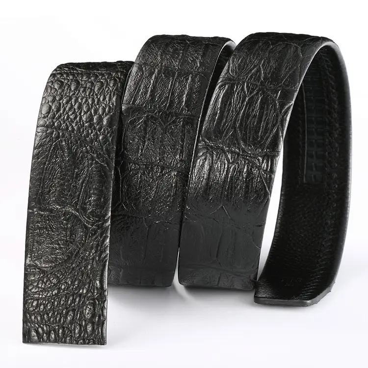 Men's Genuine Leather Croc Head Buckle Belt - Image 5