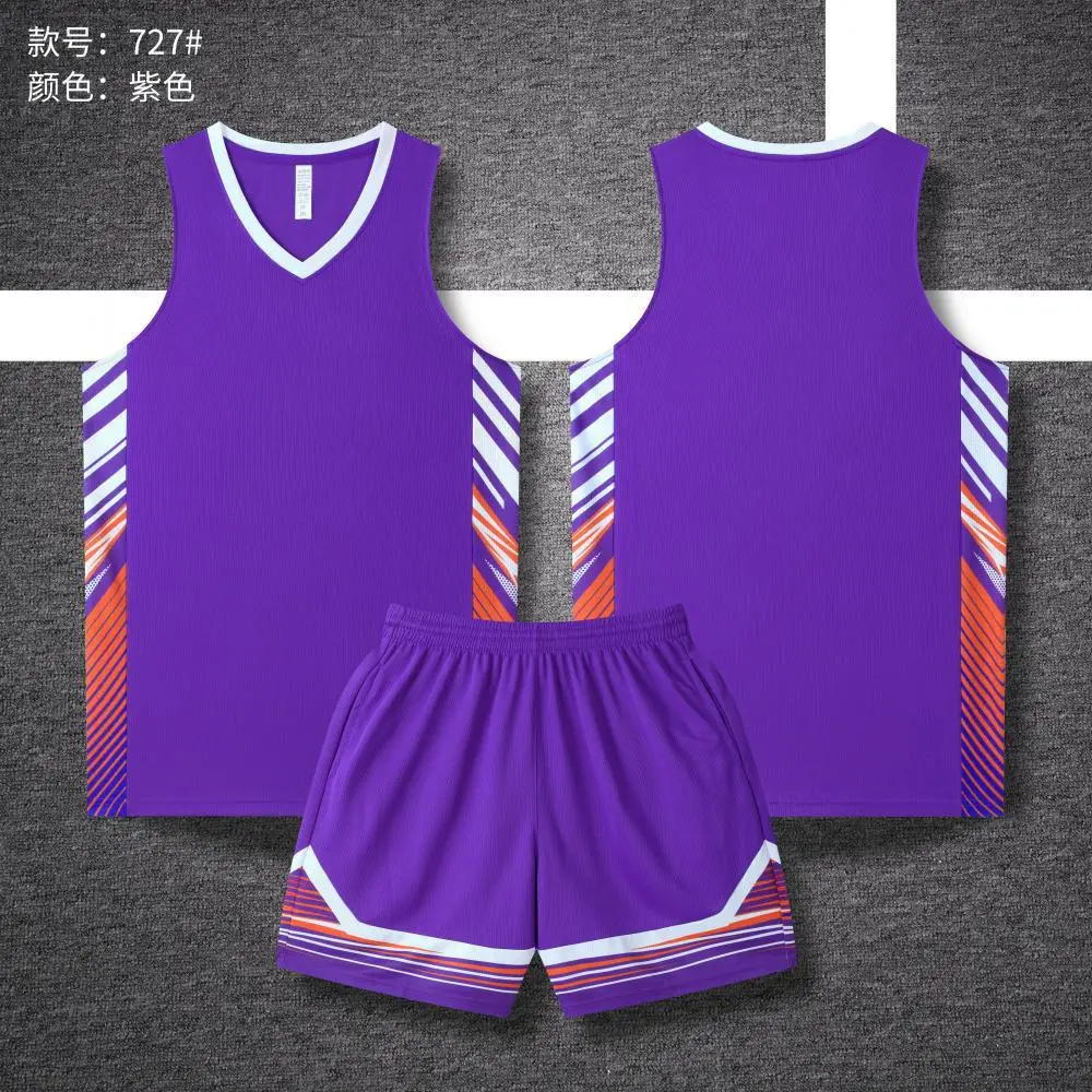 Men Basketball Suit Black 24 Size V-Neck Shorts Set