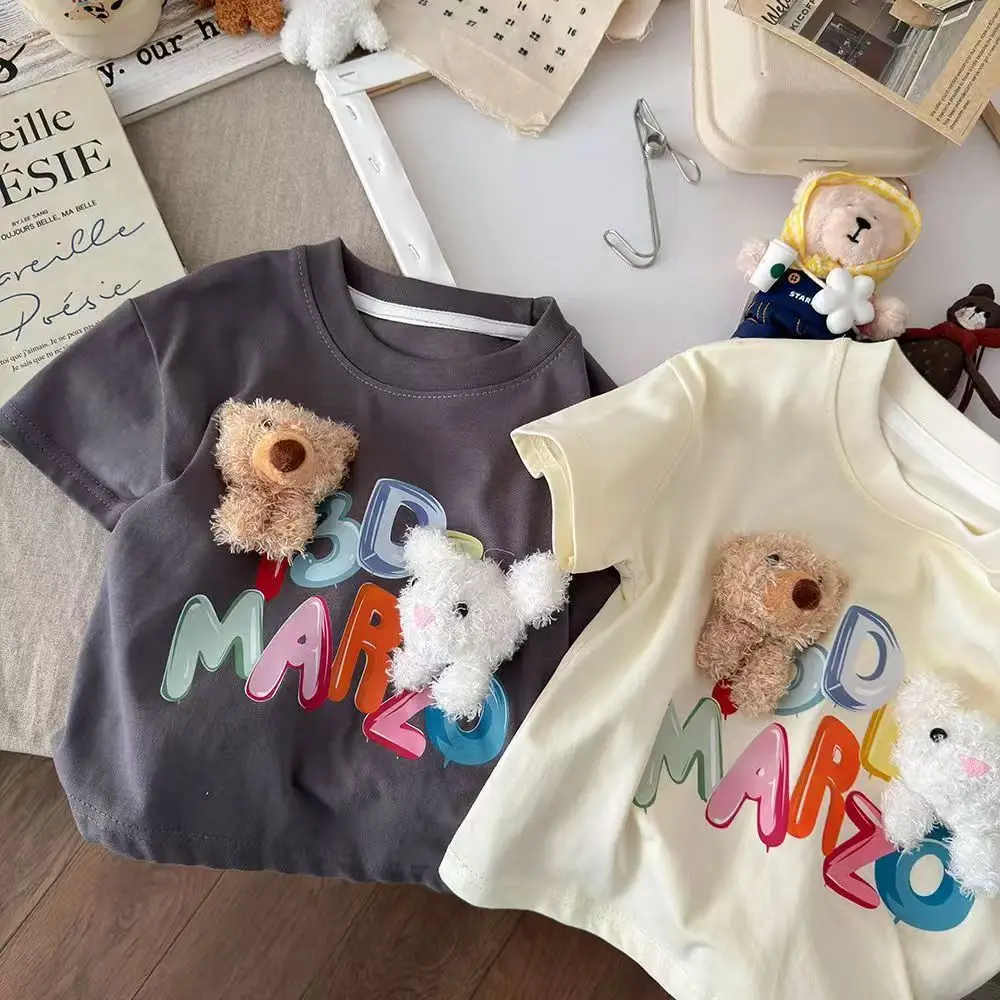 New Baby Boys Cotton Cartoon T-Shirt Grey Three-Dimensional — feature 14