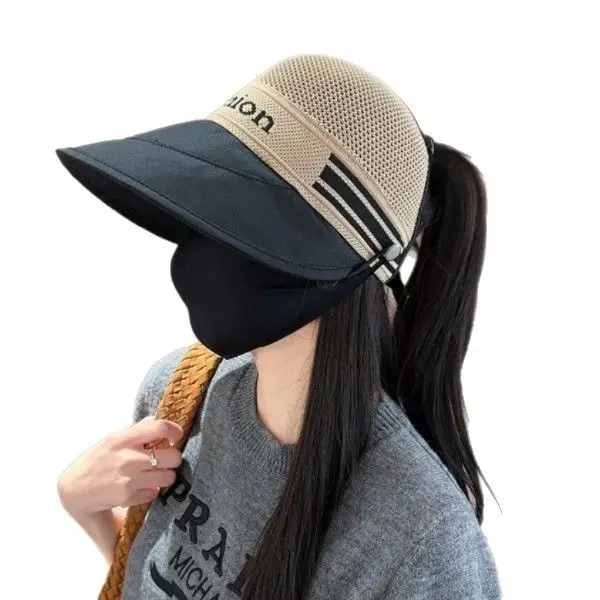 Women's Sun Hat with Mask Hook Up for Summer Wear - Image 11