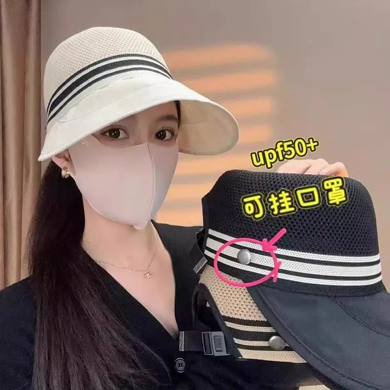 Women's Sun Hat with Mask Hook Up for Summer Wear — feature 1