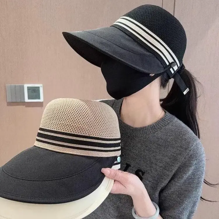 Women's Sun Hat with Mask Hook Up for Summer Wear - Image 3