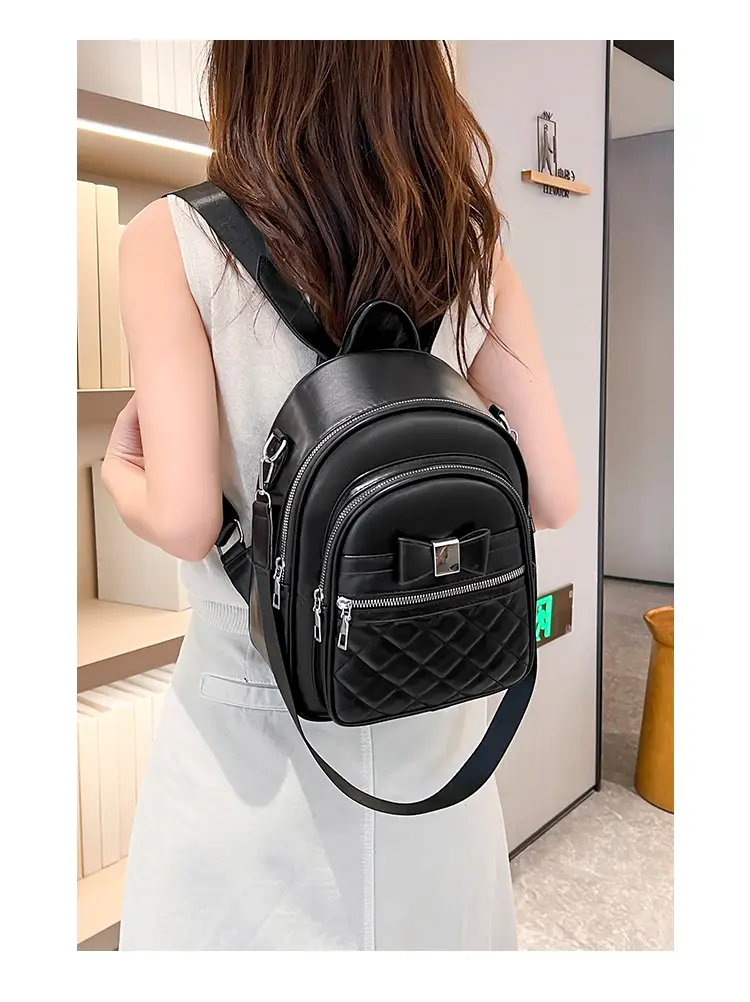 Women's Black Quilted Shoulder Backpack 2025 — feature 19