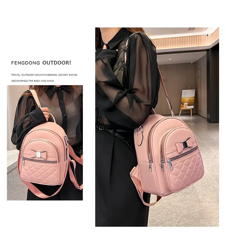 Women's Black Quilted Shoulder Backpack 2025 — feature 21