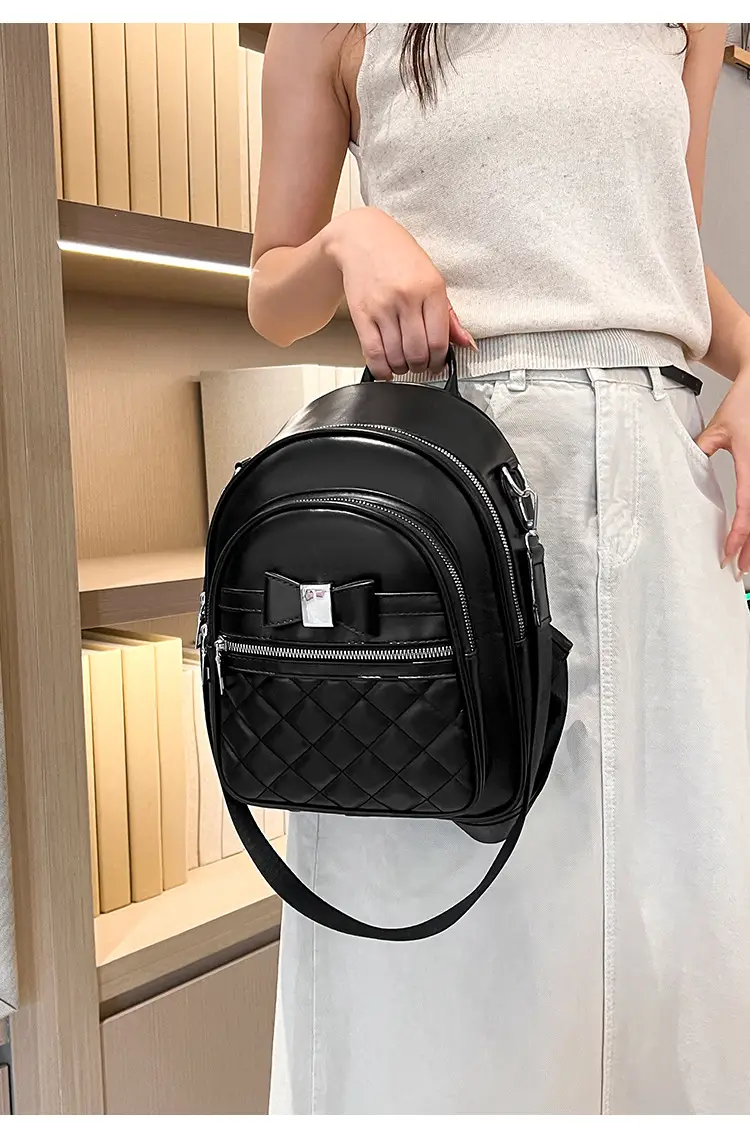 Women's Black Quilted Shoulder Backpack 2025 — feature 7