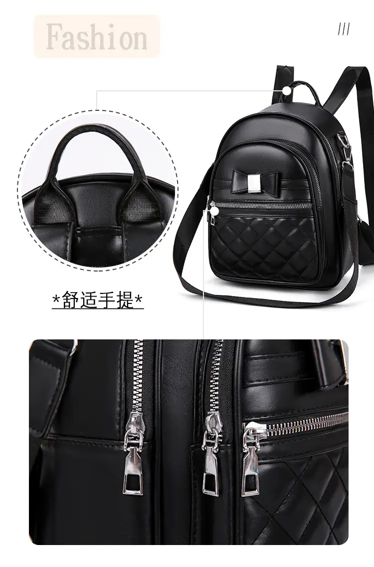 Women's Black Quilted Shoulder Backpack 2025 — feature 8