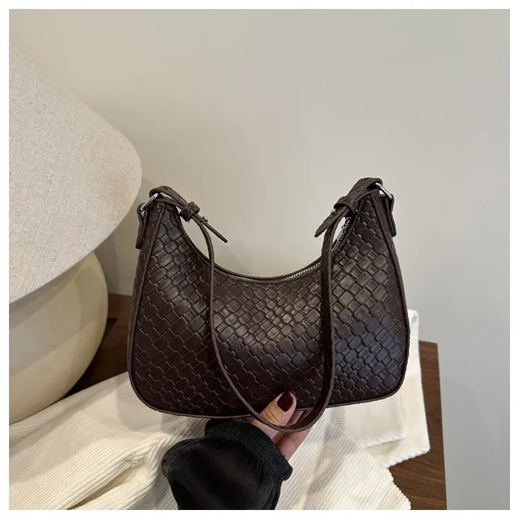 Black Woven Underarm Bag for Women Spring 2025 — feature 26