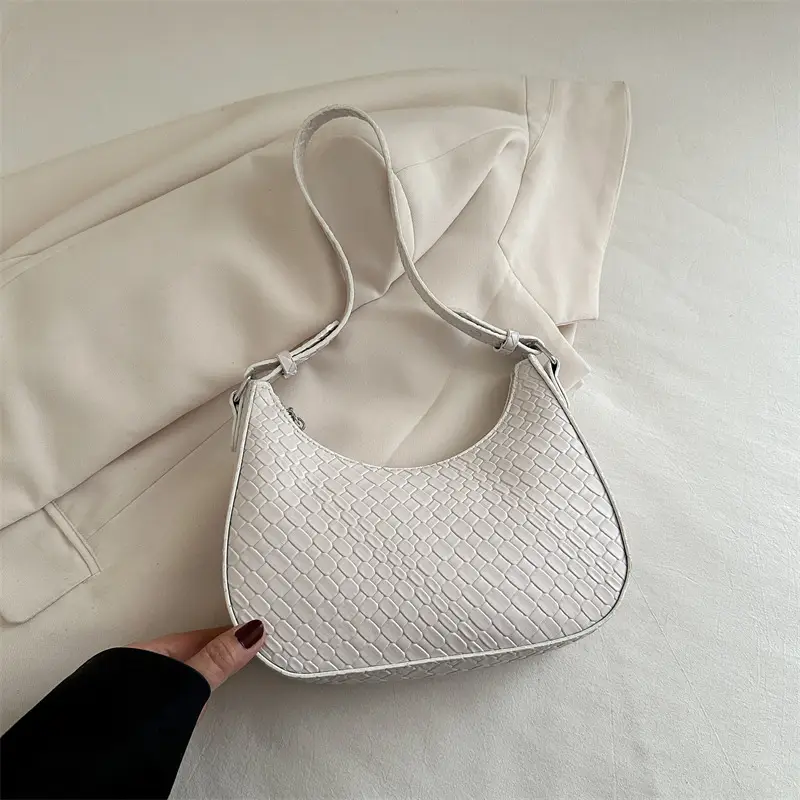 Black Woven Underarm Bag for Women Spring 2025 - Image 2