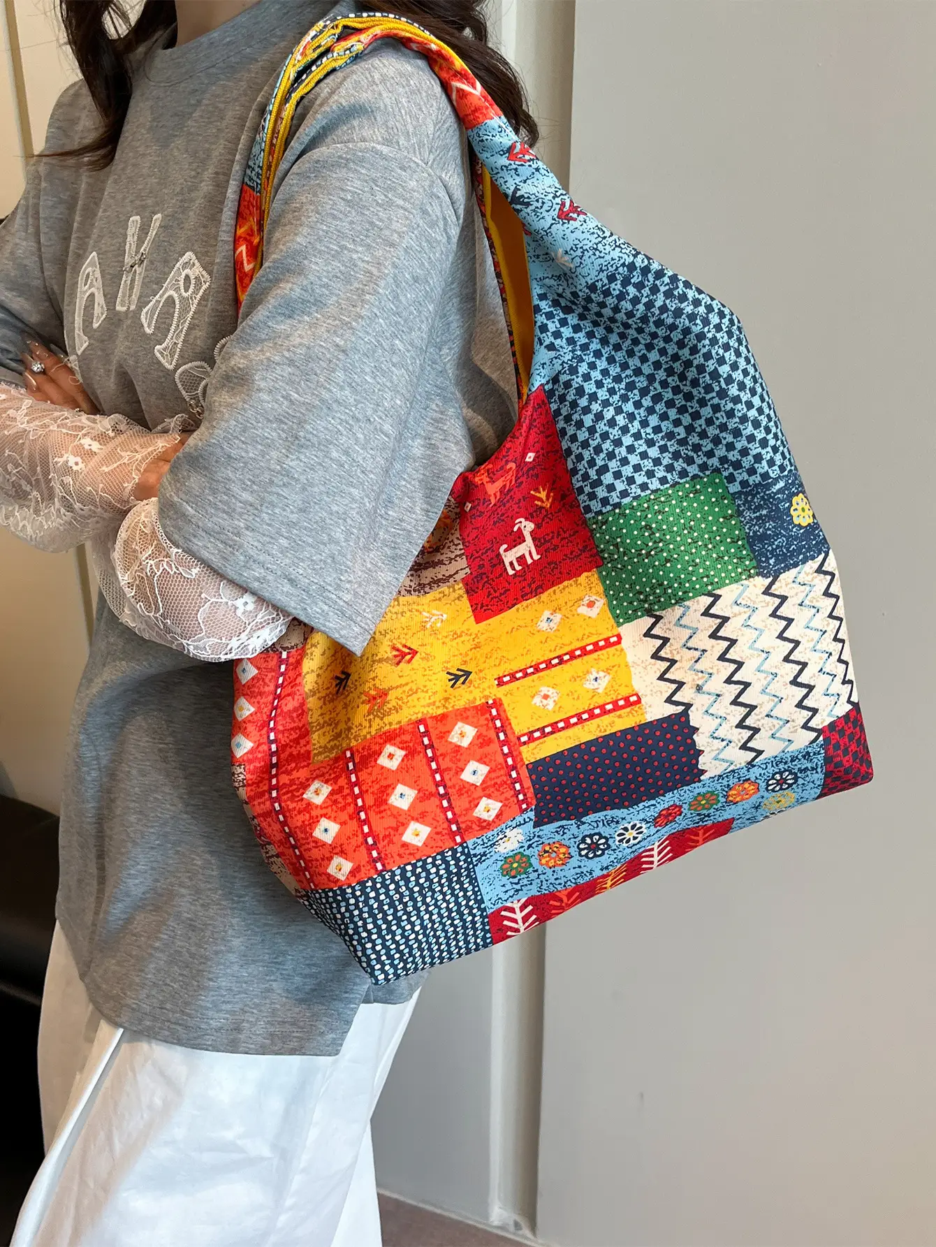 2025 Ethnic Floral Patchwork Shoulder Bag for Women - Image 3