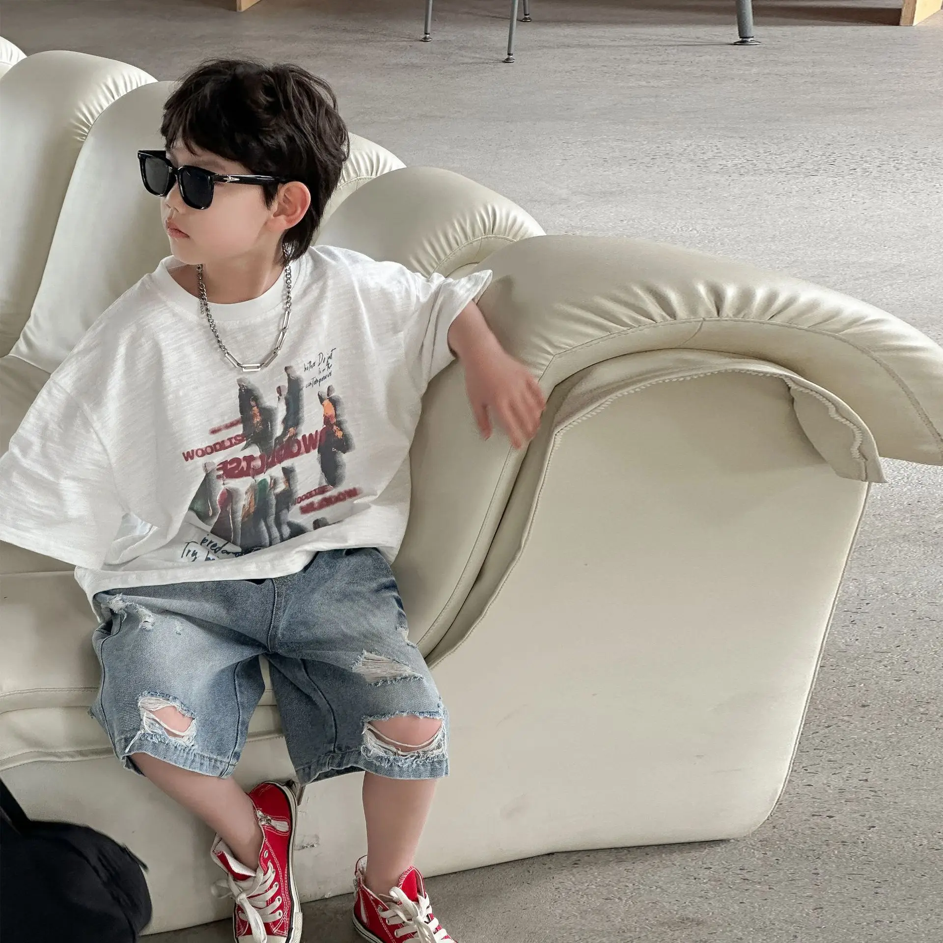 Boys Pure Cotton Printed T-Shirt 2025 Casual Mid Sleeve — feature 10