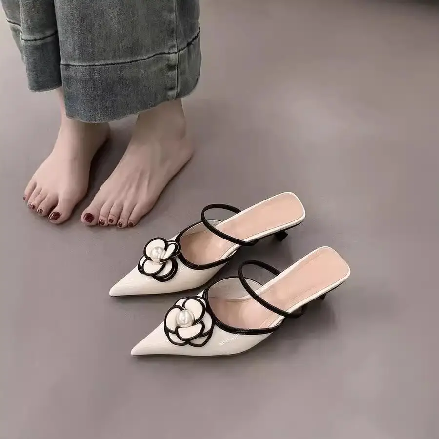 2026 New Spring and Summer Elegant Pointed-Toe Single Shoes, Chanel-Style High-Heeled French Mules, Fairy Shoes — feature 2