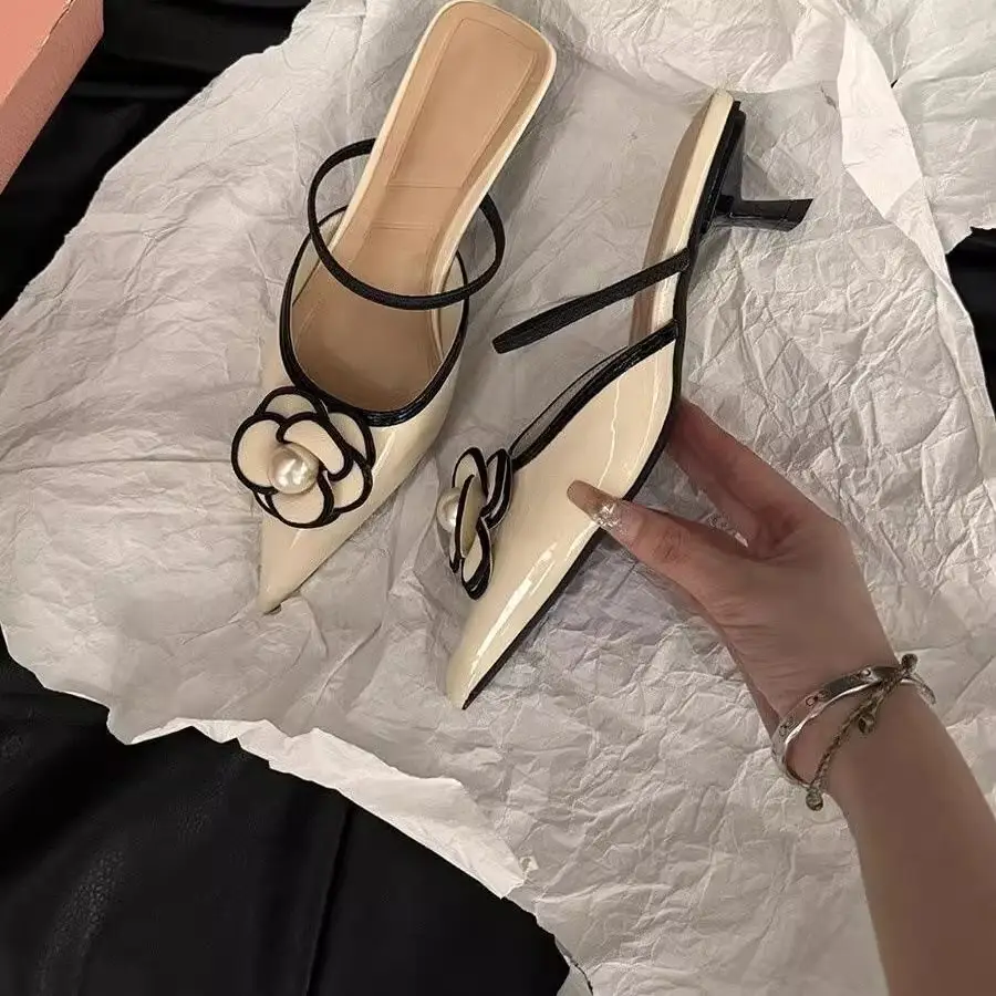 2026 New Spring and Summer Elegant Pointed-Toe Single Shoes, Chanel-Style High-Heeled French Mules, Fairy Shoes — feature 4