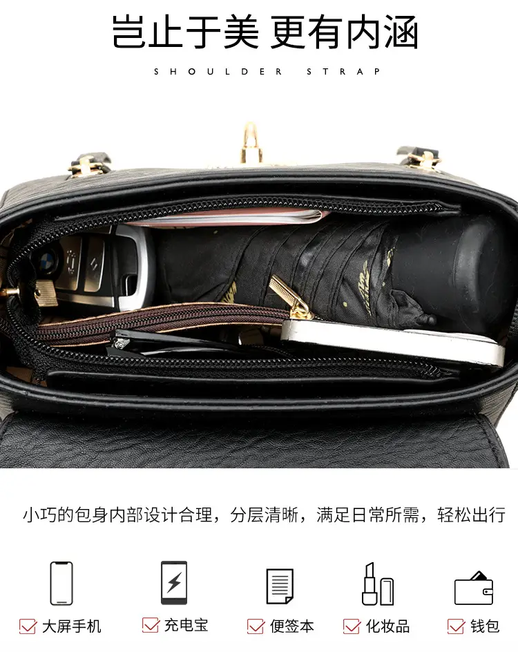 Black Crossbody Bag Women 2025 New Retro Style — feature 15