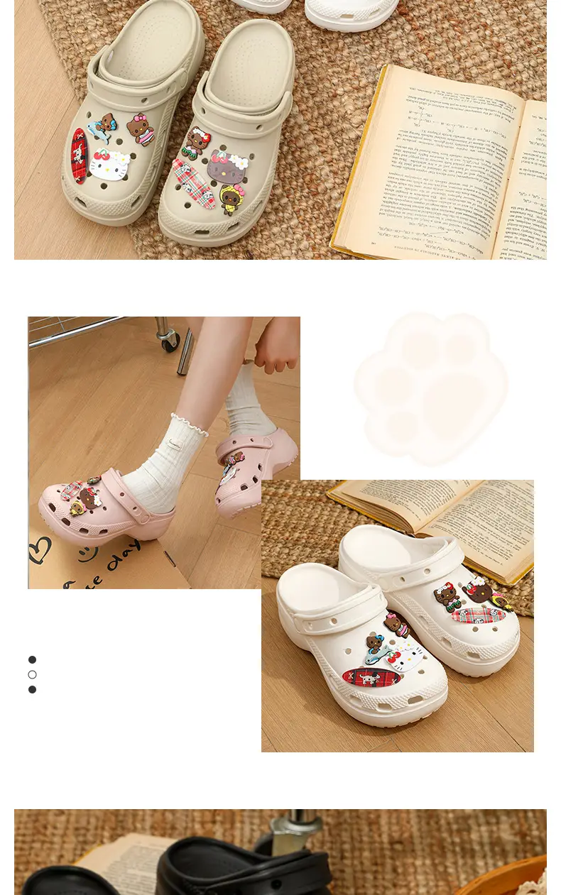 Qidan Shoe Factory Cartoon Hole Shoes Women's Summer Outdoor Wear Thick Sole Elevated EVA Outdoor Commuter Beach Sandals and Slippers for Women — feature 9
