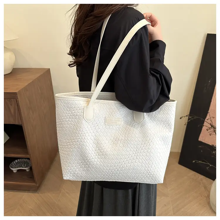White Korean Style Large Capacity Tote Bag for Women — feature 20