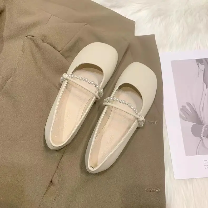 Flat Single-layer Shoes Women's 2025 New Evening Style Gentle Shoes French Style Mary Jane Women's Shoes with Skirt All-match Shoes