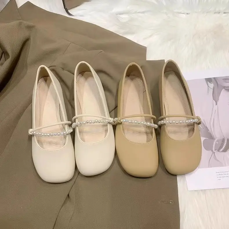 Flat Single-layer Shoes Women's 2025 New Evening Style Gentle Shoes French Style Mary Jane Women's Shoes with Skirt All-match Shoes