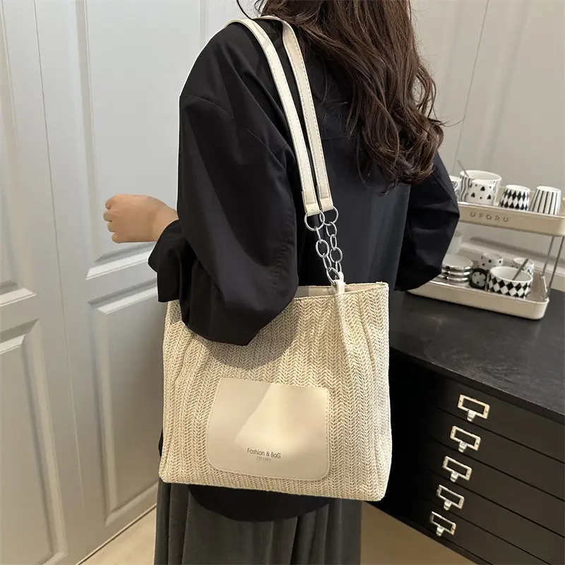 2025 Straw Tote Bag Women Large Capacity Sweet Woven - Image 7