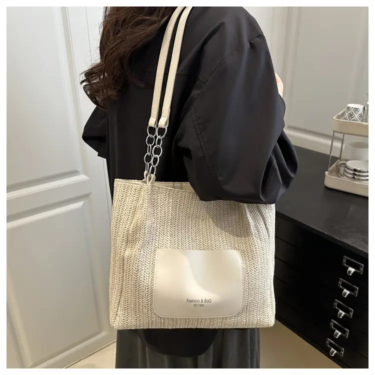 2025 Straw Tote Bag Women Large Capacity Sweet Woven — feature 12