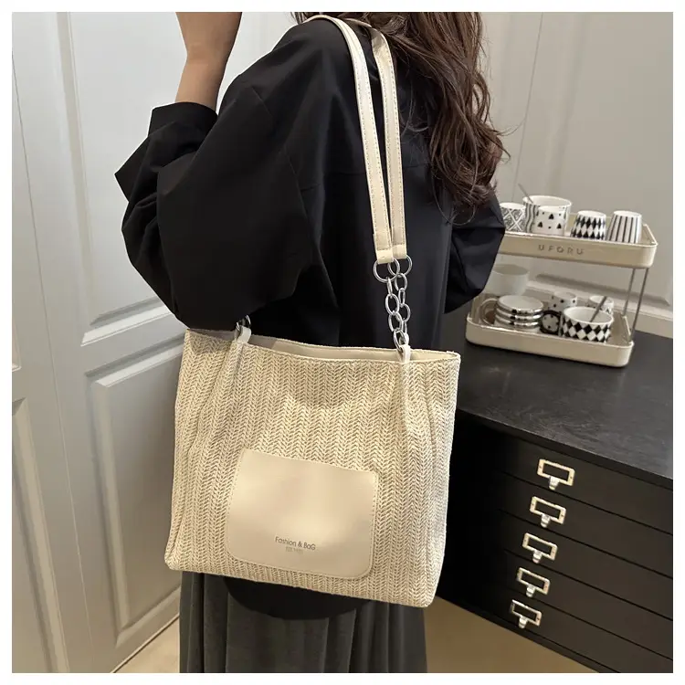 2025 Straw Tote Bag Women Large Capacity Sweet Woven — feature 13