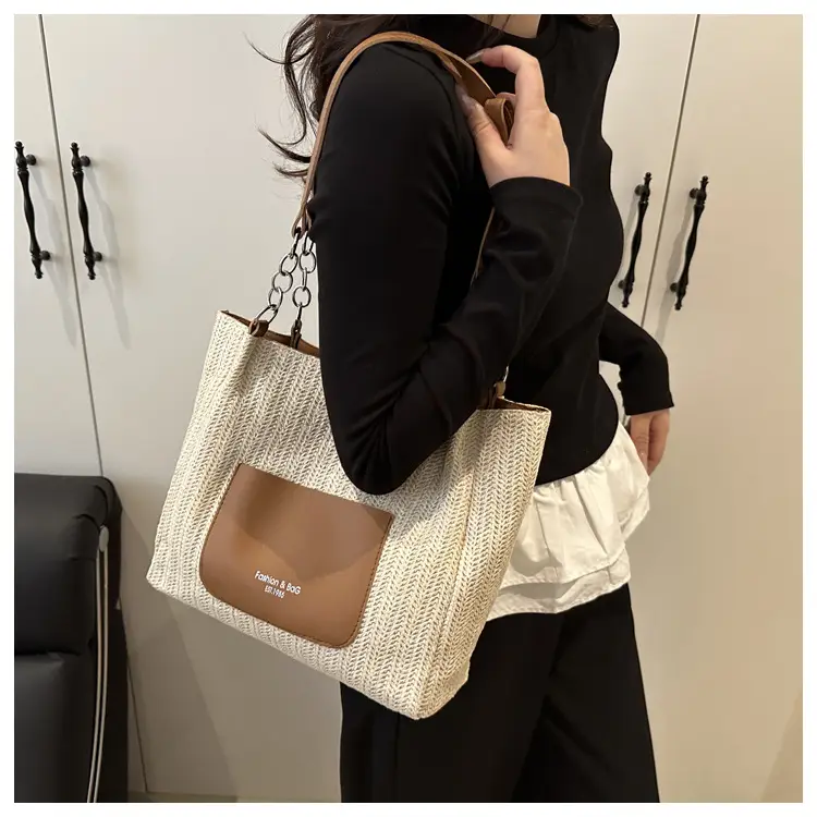 2025 Straw Tote Bag Women Large Capacity Sweet Woven — feature 15