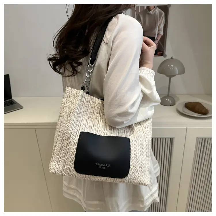 2025 Straw Tote Bag Women Large Capacity Sweet Woven — feature 17