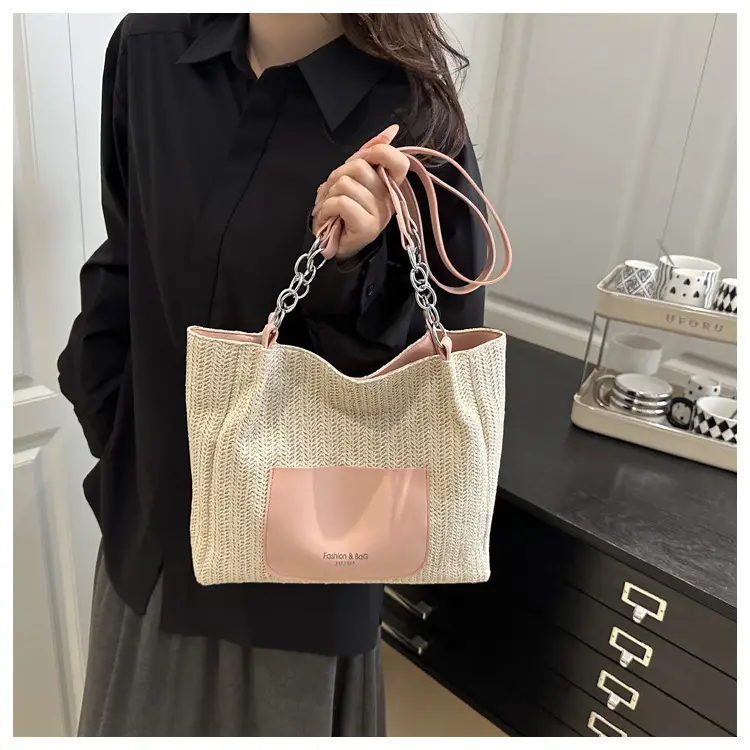 2025 Straw Tote Bag Women Large Capacity Sweet Woven — feature 8