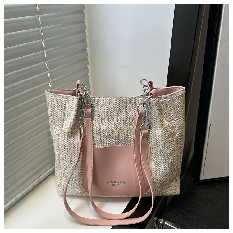2025 Straw Tote Bag Women Large Capacity Sweet Woven - Image 4