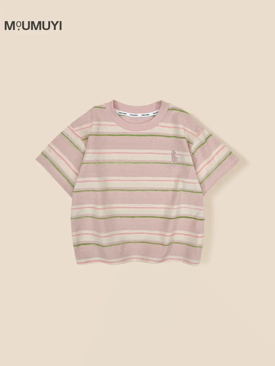 Boys Striped T-Shirt 2026 Summer Blue Pink Casual - Image 5