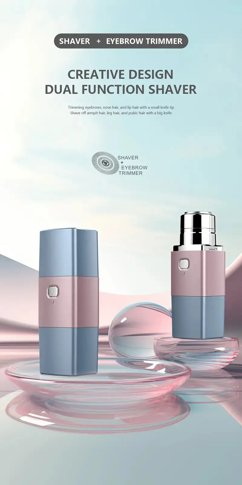 Double-Headed Electric Shaver Pink — feature 1
