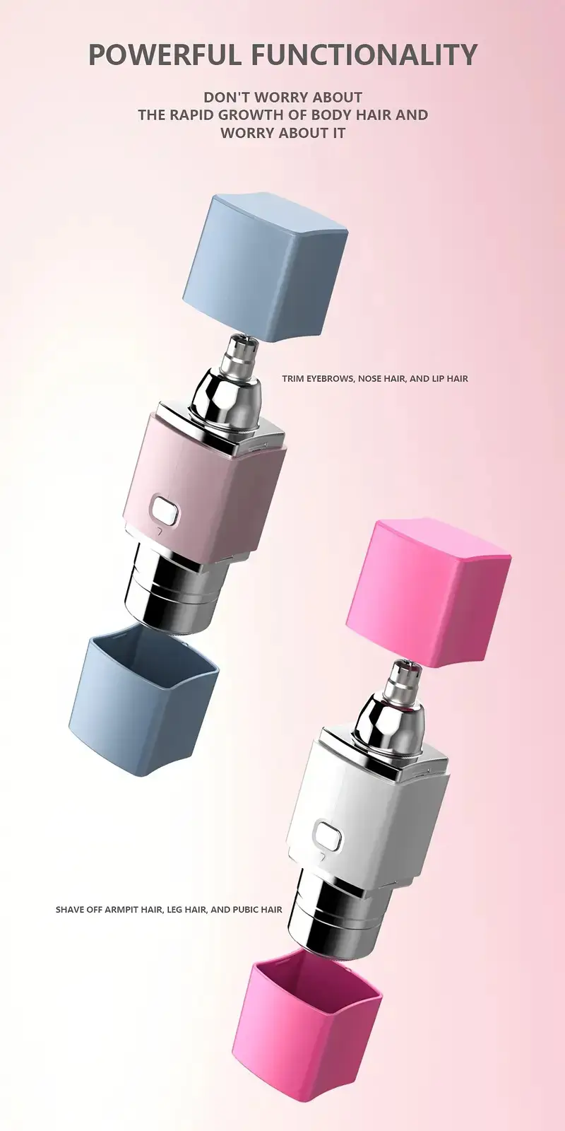 Double-Headed Electric Shaver Pink — feature 2