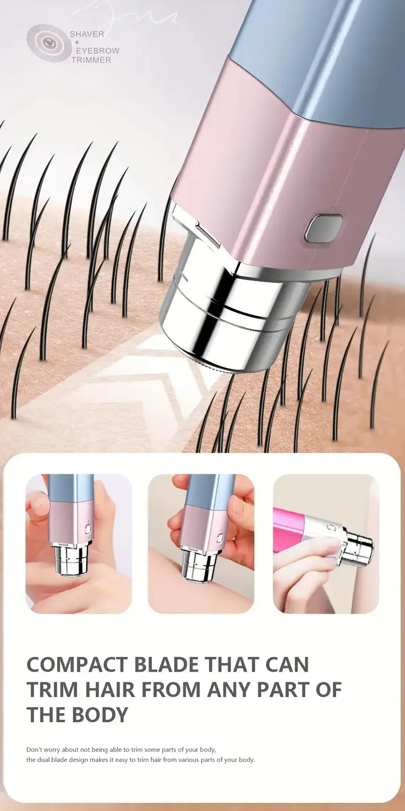 Double-Headed Electric Shaver Pink — feature 6