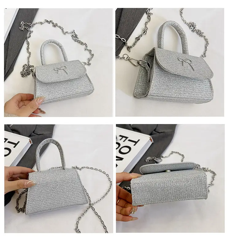 Pink Bow Texture Chain Crossbody Bag — feature 15