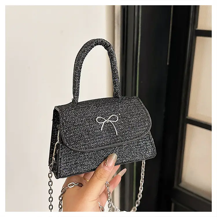 Pink Bow Texture Chain Crossbody Bag — feature 32