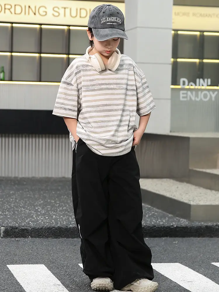 Summer Boys Striped T-Shirt & Trouser Set - Image 5