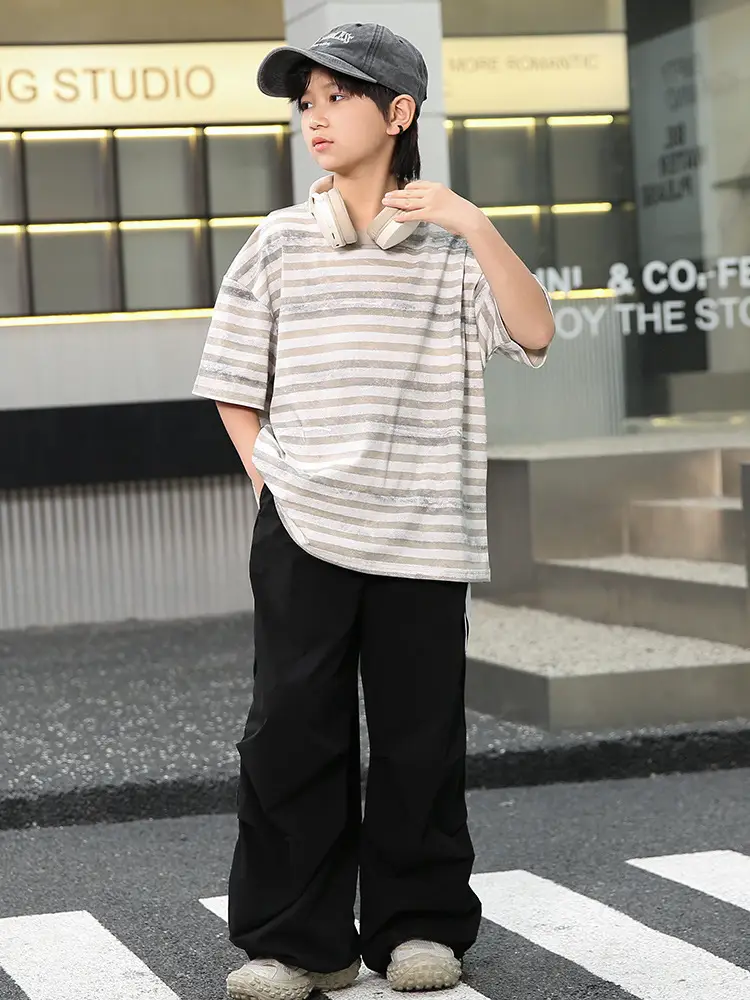 Summer Boys Striped T-Shirt & Trouser Set - Image 6