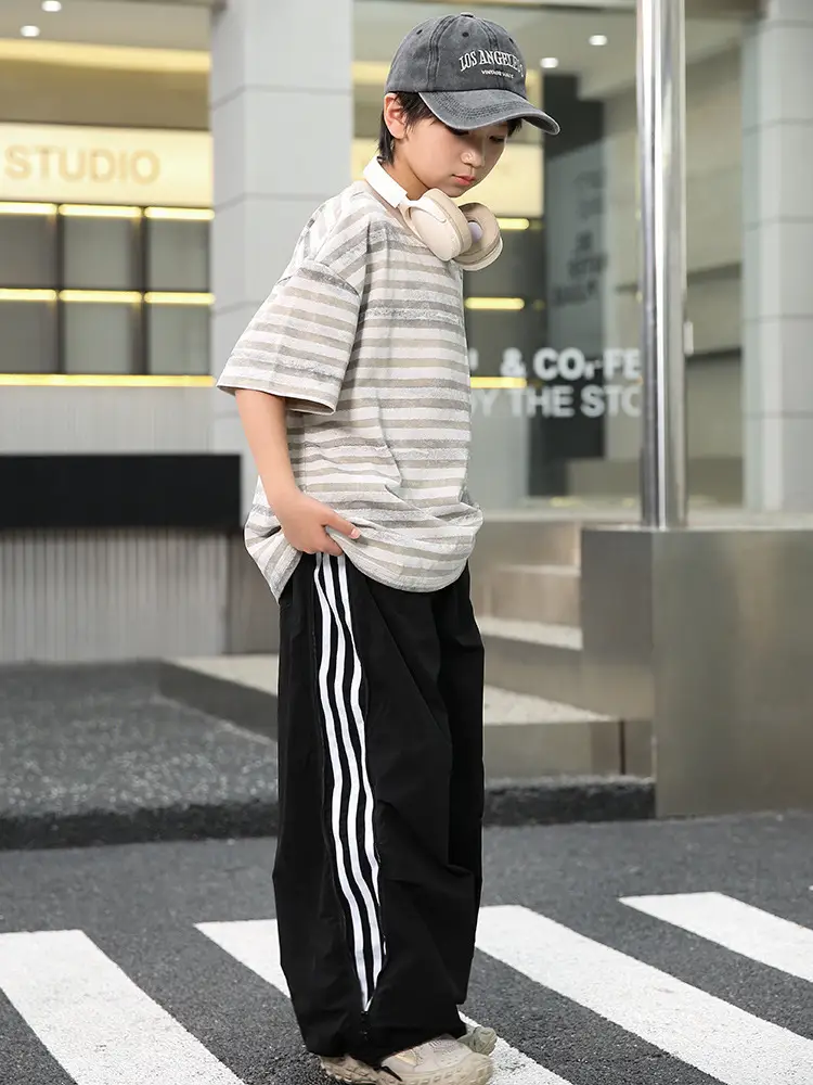 Summer Boys Striped T-Shirt & Trouser Set - Image 7