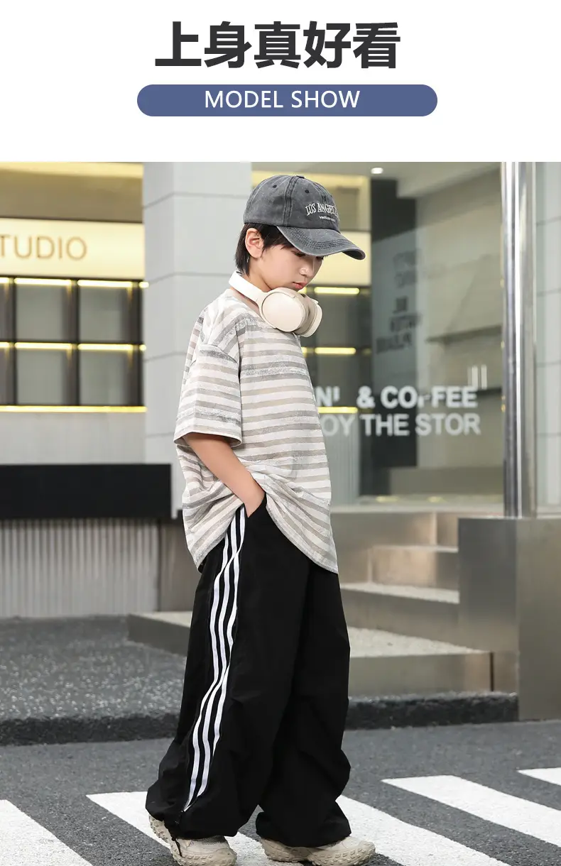 Summer Boys Striped T-Shirt & Trouser Set — feature 13
