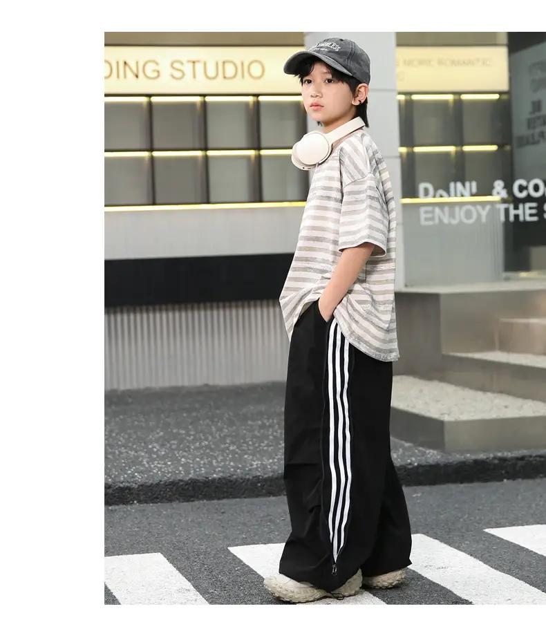 Summer Boys Striped T-Shirt & Trouser Set — feature 14